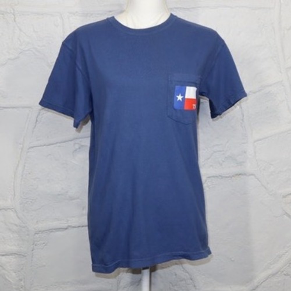 The Southern Gentleman Blue Pocket Tee - Texas The Lone Star State - Size S